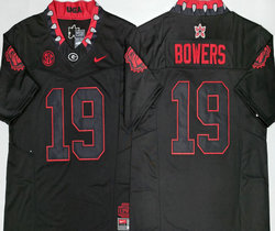 Georgia Bulldogs #19 Brock Bowers Black Blackout Authentic stitched Football jersey