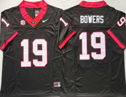 Georgia Bulldogs #19 Brock Bowers Black F.U.S.E Authentic stitched Football jersey