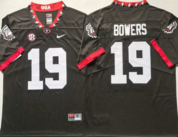 Georgia Bulldogs #19 Brock Bowers Black sleeve with logo F.U.S.E Authentic stitched Football jersey