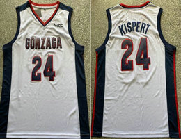 Georgia Bulldogs #24 Corey Kispert White Blue edge College Basketball Jersey