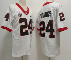 Georgia Bulldogs #24 Malaki Starks White Vapor Untouchable Authentic Stitched NCAA Jersey
