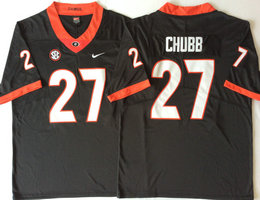 Georgia Bulldogs #27 Nick Chubb Black Vapor Untouchable Limited Authentic Stitched NCAA Jersey