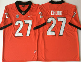 Georgia Bulldogs #27 Nick Chubb Red Vapor Untouchable Limited Authentic Stitched NCAA Jersey