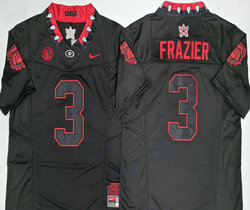 Georgia Bulldogs #3 Nate Frazier Black Blackout Authentic stitched Football jersey