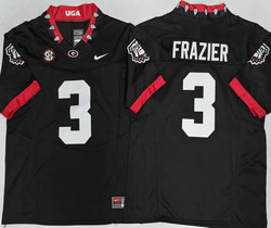 Georgia Bulldogs #3 Nate Frazier Black Mascot 100th Anniversary Authentic stitched Football jersey