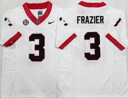 Georgia Bulldogs #3 Nate Frazier White NCAA Stitched Jersey