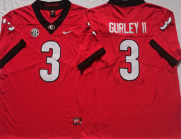 Georgia Bulldogs #3 Todd Gurley II Red Vapor Untouchable Authentic Stitched NCAA Jersey