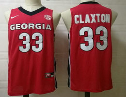 Georgia Bulldogs #33 Nicolas Claxton Red College Basketball Jersey