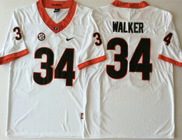 Georgia Bulldogs #34 Herschel Walker White Vapor Untouchable Limited Authentic Stitched NCAA Jersey