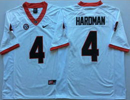 Georgia Bulldogs #4 Mecole Hardman White College Football Jersey