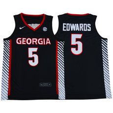 Georgia Bulldogs #5 Anthony Edwards Black Basketball NCAA jersey