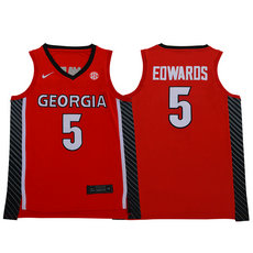 Georgia Bulldogs #5 Anthony Edwards Red Basketball NCAA jersey