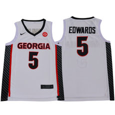 Georgia Bulldogs #5 Anthony Edwards White Basketball NCAA jerseys