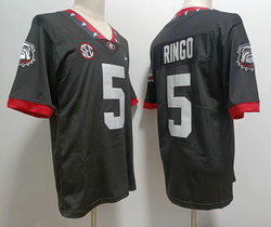 Georgia Bulldogs #5 Kelee Ringo Black Vapor Untouchable Authentic Stitched NCAA Jersey