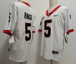 Georgia Bulldogs #5 Kelee Ringo White Vapor Untouchable Authentic Stitched NCAA Jersey
