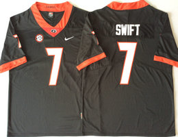 Georgia Bulldogs #7 D'Andre Swift Black Vapor Untouchable Limited Authentic Stitched NCAA Jersey