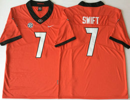 Georgia Bulldogs #7 D'Andre Swift Red Vapor Untouchable Limited Authentic Stitched NCAA Jersey