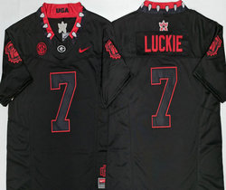 Georgia Bulldogs #7 Lawson Luckie Black Blackout Authentic stitched Football jersey
