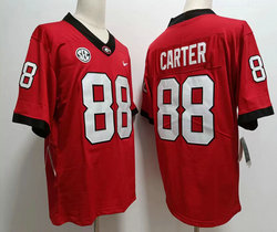 Georgia Bulldogs #88 Jalen Carter Red Vapor Untouchable College Football Jersey