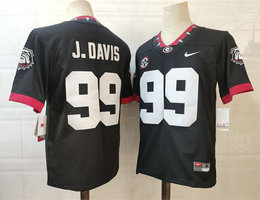 Georgia Bulldogs #99 Jordan Davis Black Vapor Untouchable Authentic Stitched NCAA Jersey