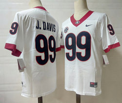 Georgia Bulldogs #99 Jordan Davis White Vapor Untouchable Authentic Stitched NCAA Jersey
