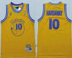 Golden State Warriors #10 Tim Hardaway Gold Throwback Hardwood Classics Stitched NBA Jersey