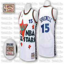Golden State Warriors #15 Latrell Sprewell White 1995 All Star Throwback Authentic Stitched NBA Jersey