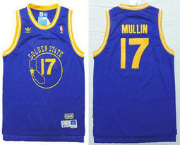 Golden State Warriors #17 Chris Mullin Blue Throwback Hardwood Classics Authentic Stitched NBA Jersey