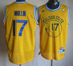 Golden State Warriors #17 Chris Mullin Gold Throwback Hardwood Classics Authentic Stitched NBA Jersey