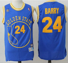 Golden State Warriors #24 Rick Barry Blue Throwback Hardwood Classics Stitched NBA Jersey