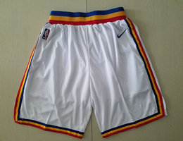 Golden State Warriors White throwback NBA Shorts