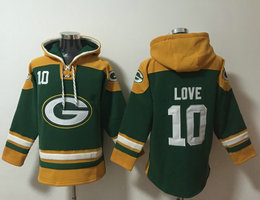 Green Bay Packers #10 Jordan Love Green 2024 NFL Stitched Hoodies