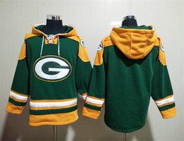 Green Bay Packers Blank Green All Stitched Hooded Sweatshirt