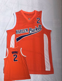 Harlem Buckets #2 Irving Orange Uncle Drew Movie Basketball Jersey
