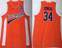 Harlem Buckets #34 Shaquille O'Neal Orange Movie Jersey