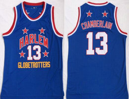 Harlem Globetrotters #13 Wilt Chamberlain Blue College Basketball stitched Jersey