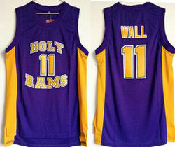 Holy Bams High School #11 John Wall Purple Basketball Jersey