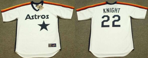 Houston Astros  #22 Ray Knight White 1984 Pullover Throwback Baseball Jersey