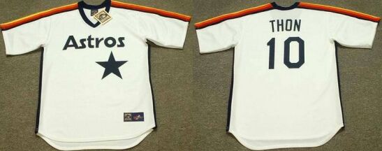 Houston Astros #10 Dickie Thon White 1986 Pullover Throwback Baseball Jersey