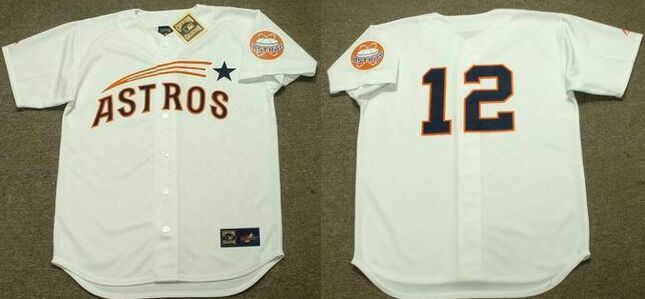 Houston Astros #12 Doug Rader White Throwback Baseball Jersey