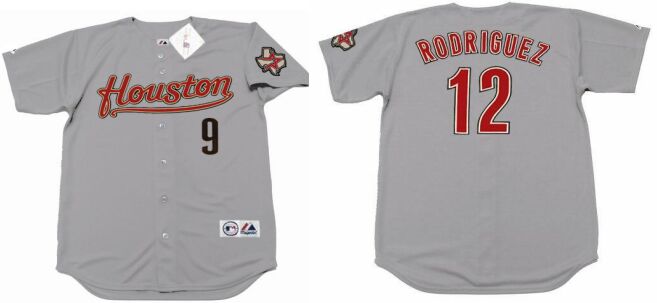 Houston Astros #12 Ivan Rodriguez White 2008 Throwback Baseball Jersey