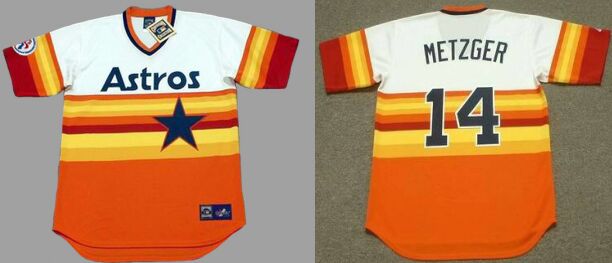 Houston Astros #14 Roger Metzger Pullover Rainbow Throwback Baseball Jersey