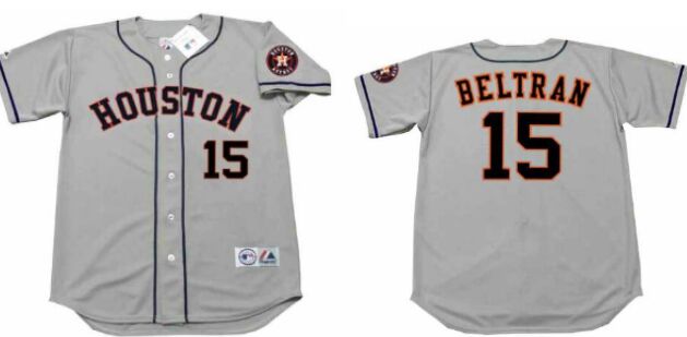 Houston Astros #15 Carlos Beltran 2017 Gray Throwback Baseball Jersey