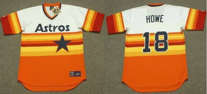 Houston Astros #18 Art Howe 1980 Home Majestic Rainbow Throwback Baseball Jersey