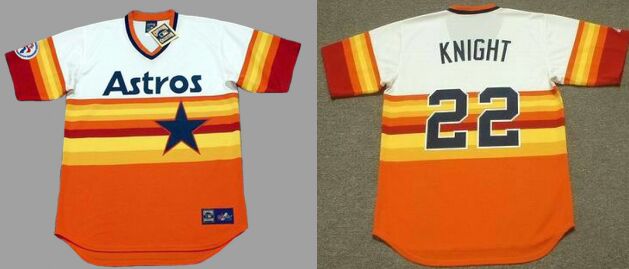 Houston Astros #22 Ray Knight Pullover Rainbow Throwback Baseball Jersey