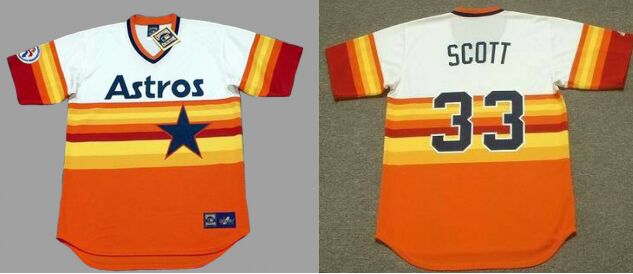 Houston Astros #33 Mike Scott Pullover Rainbow Throwback Baseball Jersey