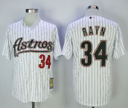 Houston Astros #34 Nolan Ryan White stripe Turn Back The Clock Authentic Stitched MLB Jersey