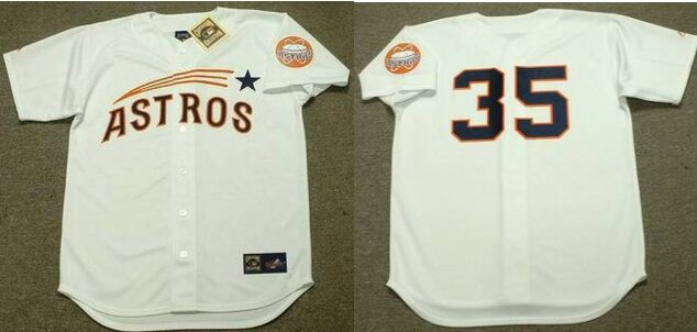 Houston Astros #35 Mike Cuellar White 1960 Throwback Baseball Jersey