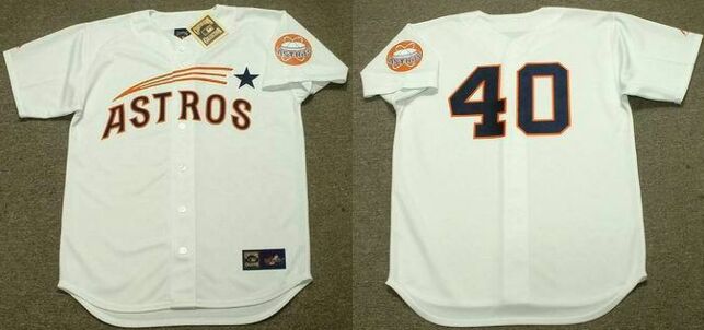 Houston Astros #40 Don Wilson White 1982 Throwback Baseball Jersey