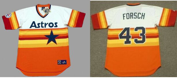 Houston Astros #43 Ken Forsch Pullover Rainbow Throwback Baseball Jersey